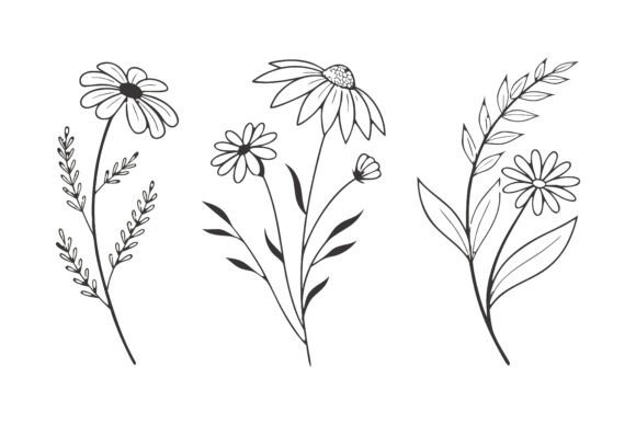 Birth Month Flowers Line Art Set SVG for Modern Editorial Design