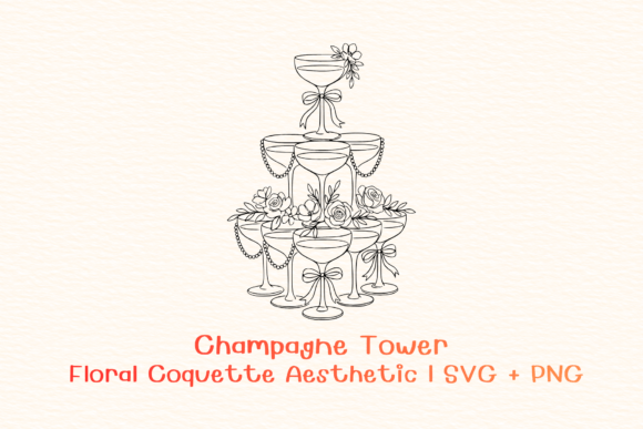 Champagne Tower SVG PNG Graphics