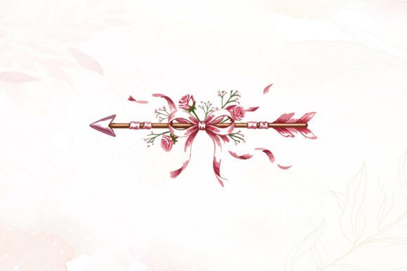 Decorated Cupid s Arrow with Roses Graphics