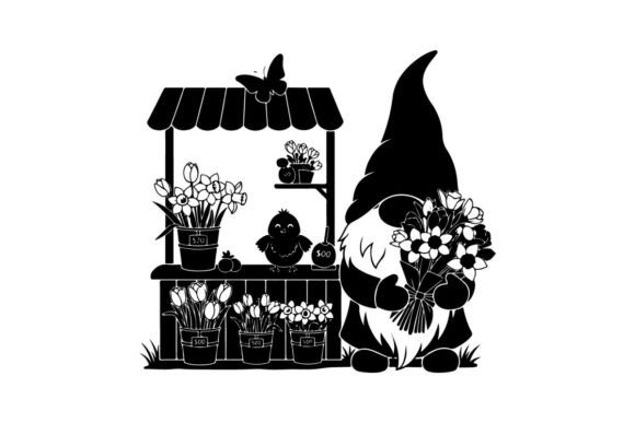 Floral Gnome Graphics for Festive Branding