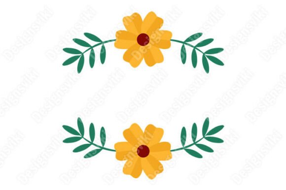 Flowers and Green Leaves for Decorating Graphics