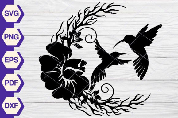 Hummingbird Flowers SVG EP379: A Graphic Asset for Local Branding