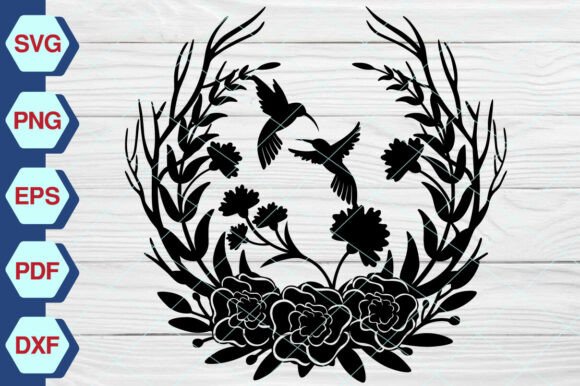 Hummingbird with Flowers SVG EP314: A Graphic Asset for Local Branding