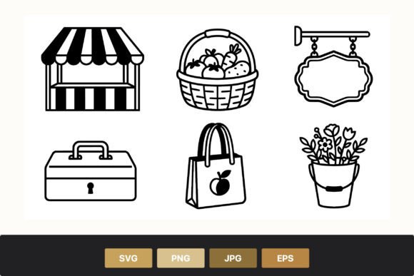 Market Stall Basket Flowers Toolbox Bag Graphics