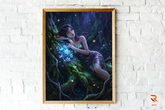 Mystic Girl Glow Flowers Graphics for Local Branding