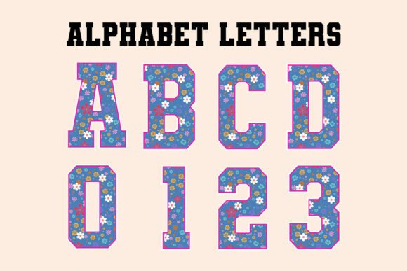 Neon Flowers Spring Alpha Letters Graphics
