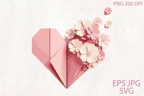 Origami Heart Graphics for Romantic Branding