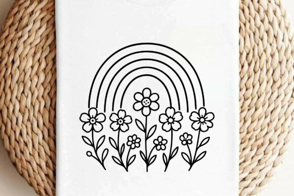 Rainbow with Flowers Graphics for Local Branding