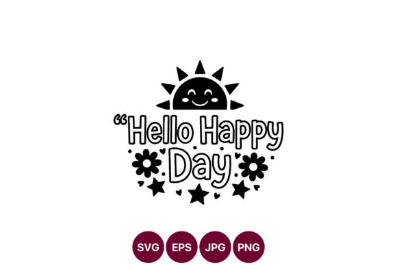 Smiling Sun Hello Happy Day Vector Art for Branding and Marketing