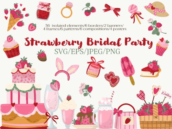 Strawberry Bridal Party Collection Graphics Review