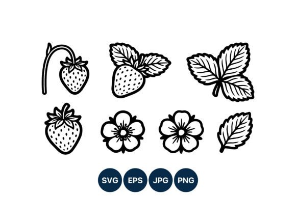 Strawberry Graphic for Botanical Branding