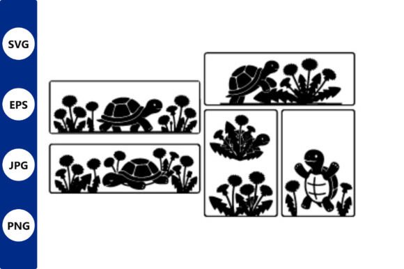 Turtle Line Art Meadow Vector Graphics
